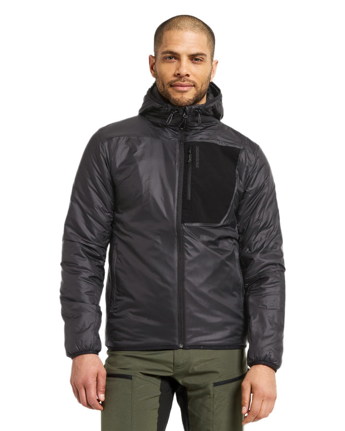 Black coloured Didriksons Mens Sander Jacket on white background #colour_black