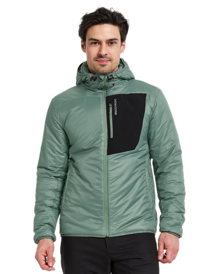 Dark-Moss coloured Didriksons Mens Sander Jacket on white background #colour_dark-moss