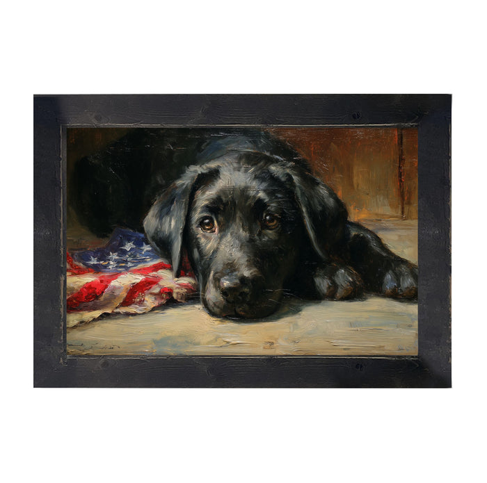 Dog Relaxing on the Fourth - Framed Art