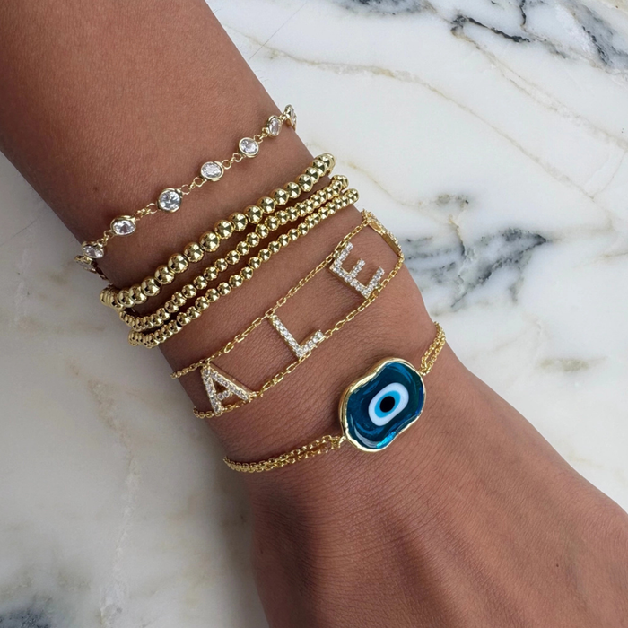 Double Chain Custom Name Bracelet