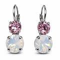 Cathie Nilson double round drop earrings featuring two interconnected circular hoops in a sleek, modern design.
