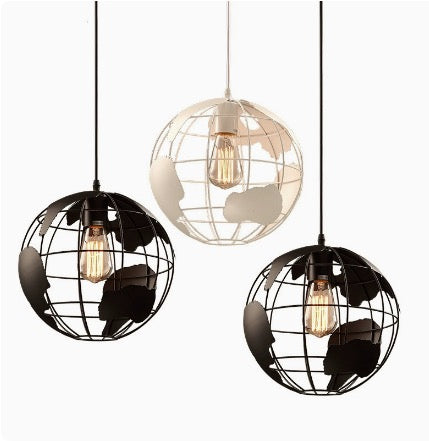Earth Pendant Lights In Brown / Black Metal Ceiling Light