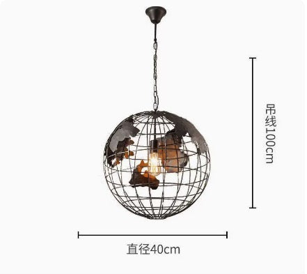 Earth Pendant Lights In Brown / Black Metal Ceiling Light