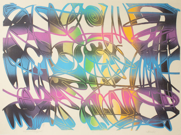 Ed Funk “My Sweet Baby Doll” Abstract Monoprint