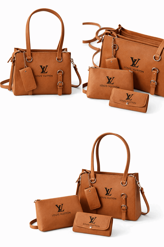 Elegant 3-Piece Brown Handbag Set - Nishat Creative Store