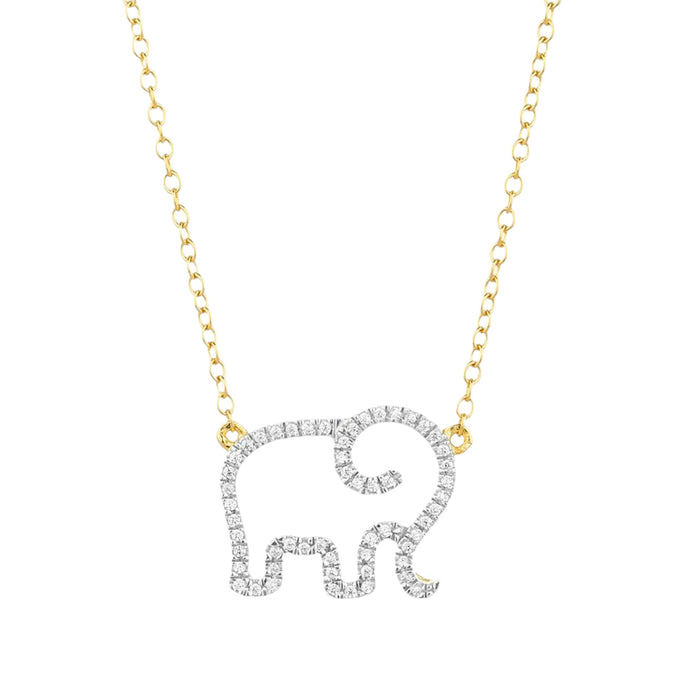 Silver elephant mom necklace by ella stein featuring a delicate design and intricate detailing.