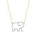 Silver elephant mom necklace by ella stein featuring a delicate design and intricate detailing.