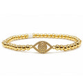 Evil Eye CZ Beaded Stretch Bracelet
