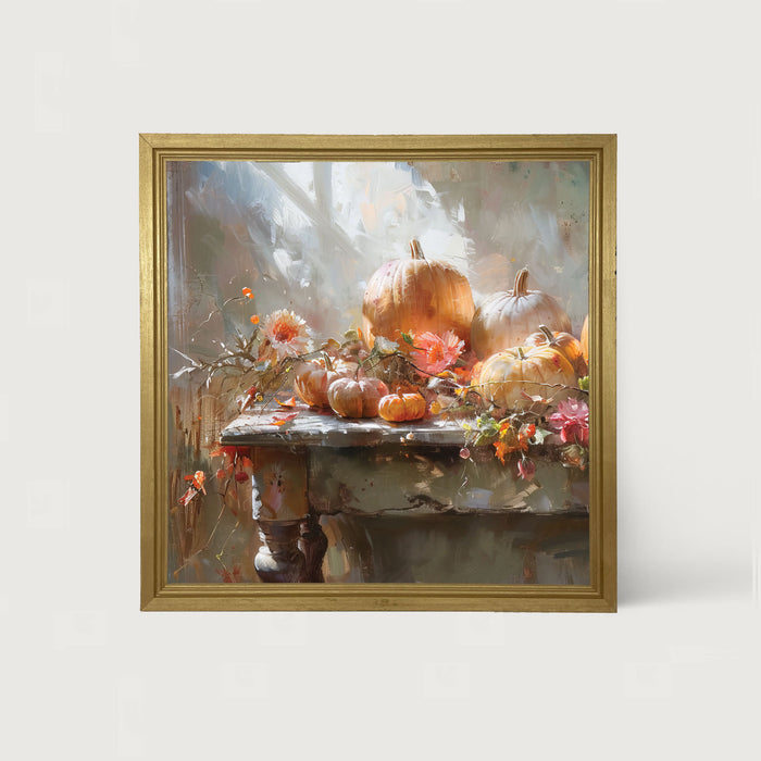 Farm Table Pumpkins - Framed Art