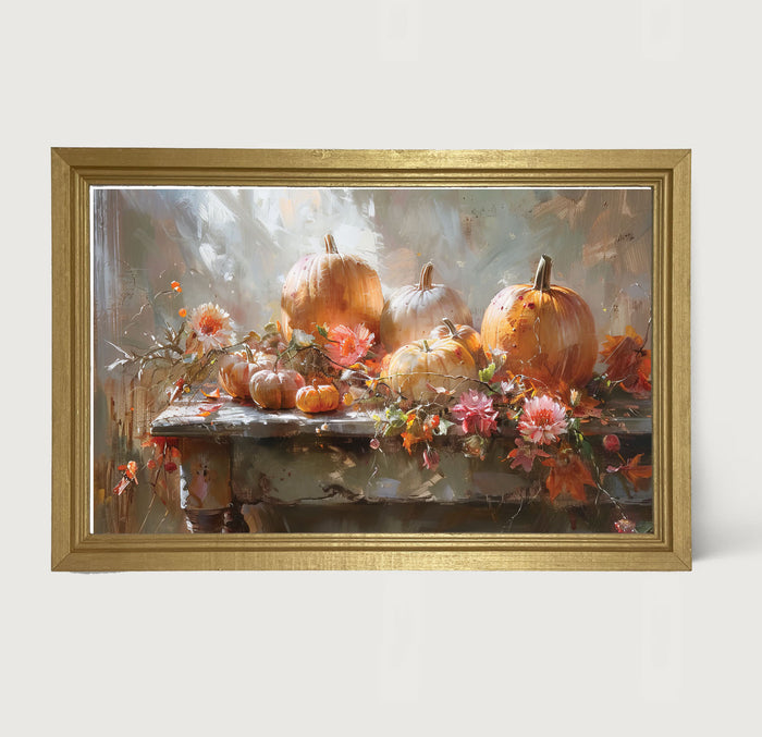 Farm Table Pumpkins - Framed Art
