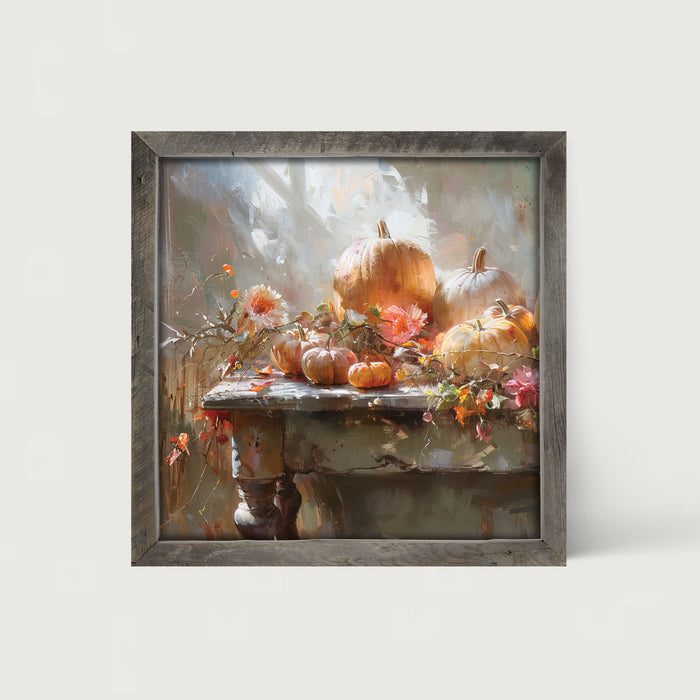 Farm Table Pumpkins - Framed Art