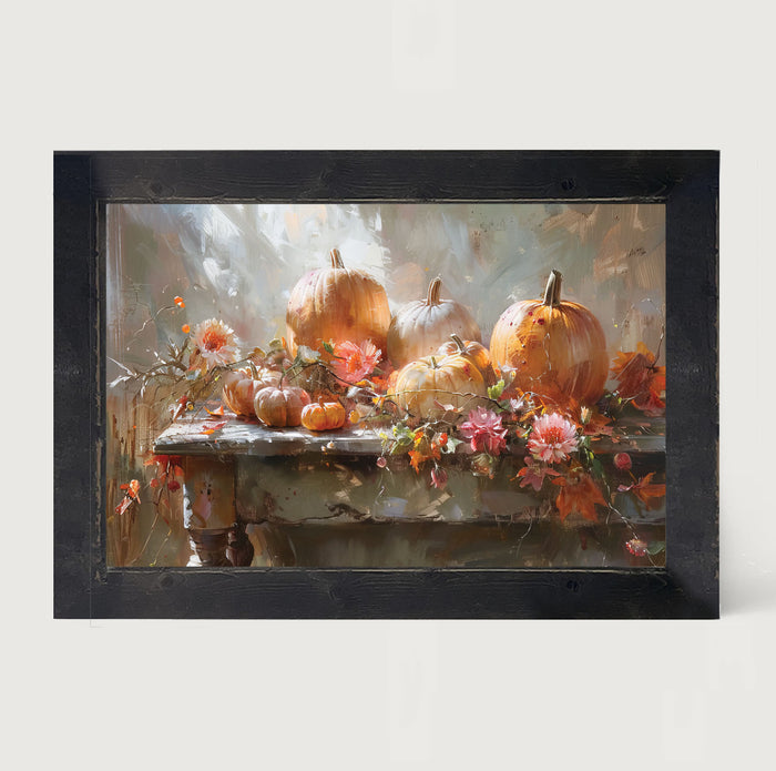Farm Table Pumpkins - Framed Art