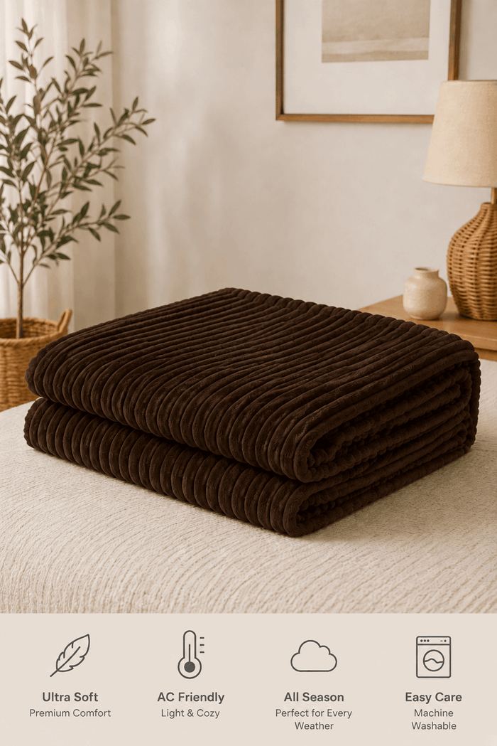 Fluffy Stripe Ac Blanket Double NCS 207 - Nishat Creative Store