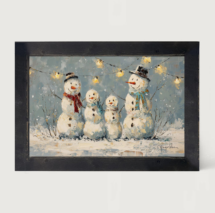Four Snowmen - Framed Art