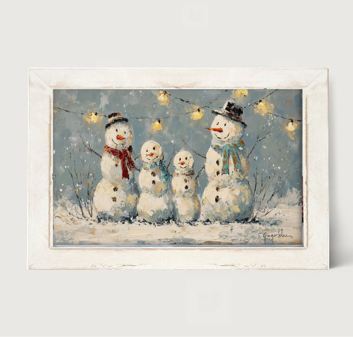 Four Snowmen - Framed Art