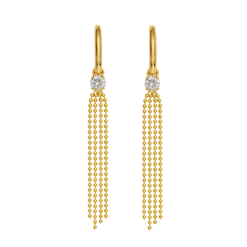Sterling silver fringe shimmer evening earring with pink and white accents, featuring delicate, dangling design for elegant occasions.
