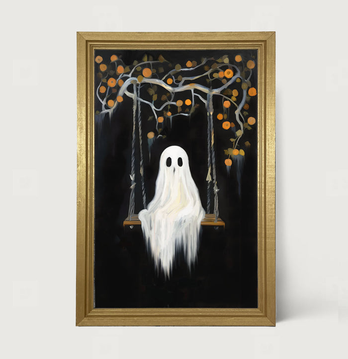 Ghost on a swing - Framed art