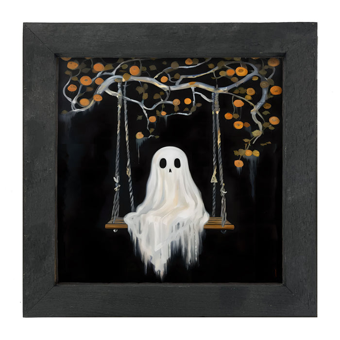 Ghost on a swing - Framed art