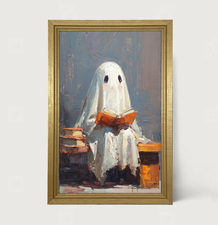 Ghost Reading a Book - Framed Art