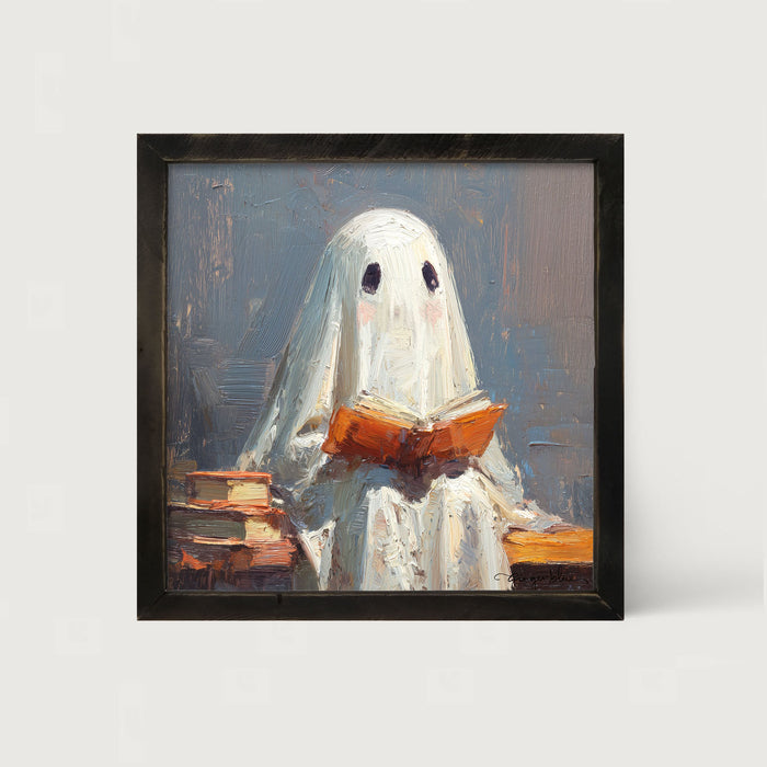 Ghost Reading a Book - Framed Art