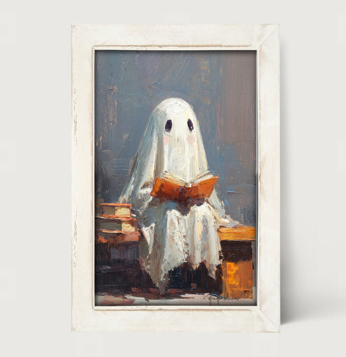 Ghost Reading a Book - Framed Art