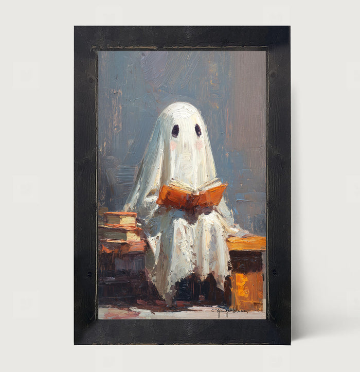 Ghost Reading a Book - Framed Art