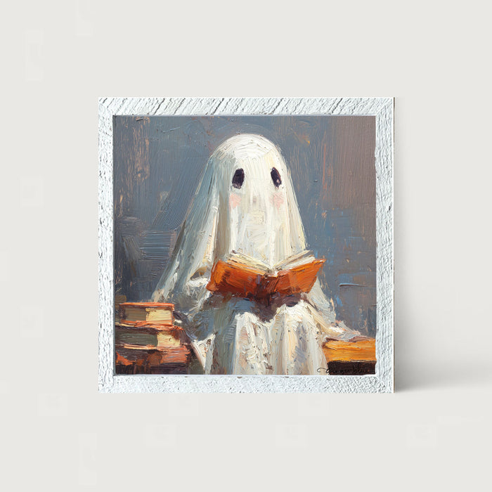Ghost Reading a Book - Framed Art