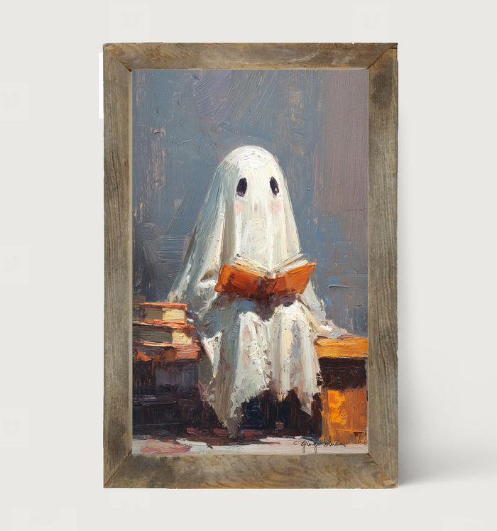 Ghost Reading a Book - Framed Art