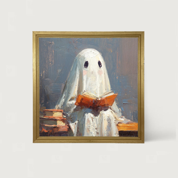 Ghost Reading a Book - Framed Art