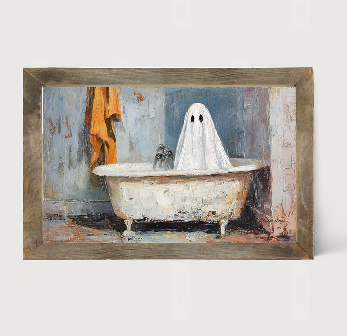 Ghost taking a Bath - Framed Art