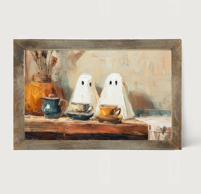 Ghosts Enjoying Tea - Framed Art