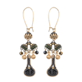 Gilded Black Vuloria Earrings by Ayala Bar, featuring intricate design and elegant black and gold tones.