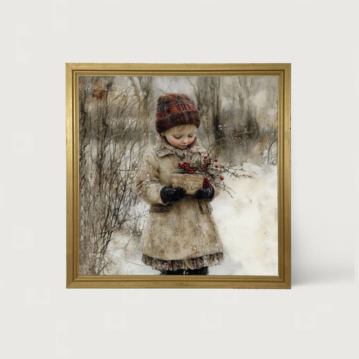 Girl with Red Berries - Framed Art