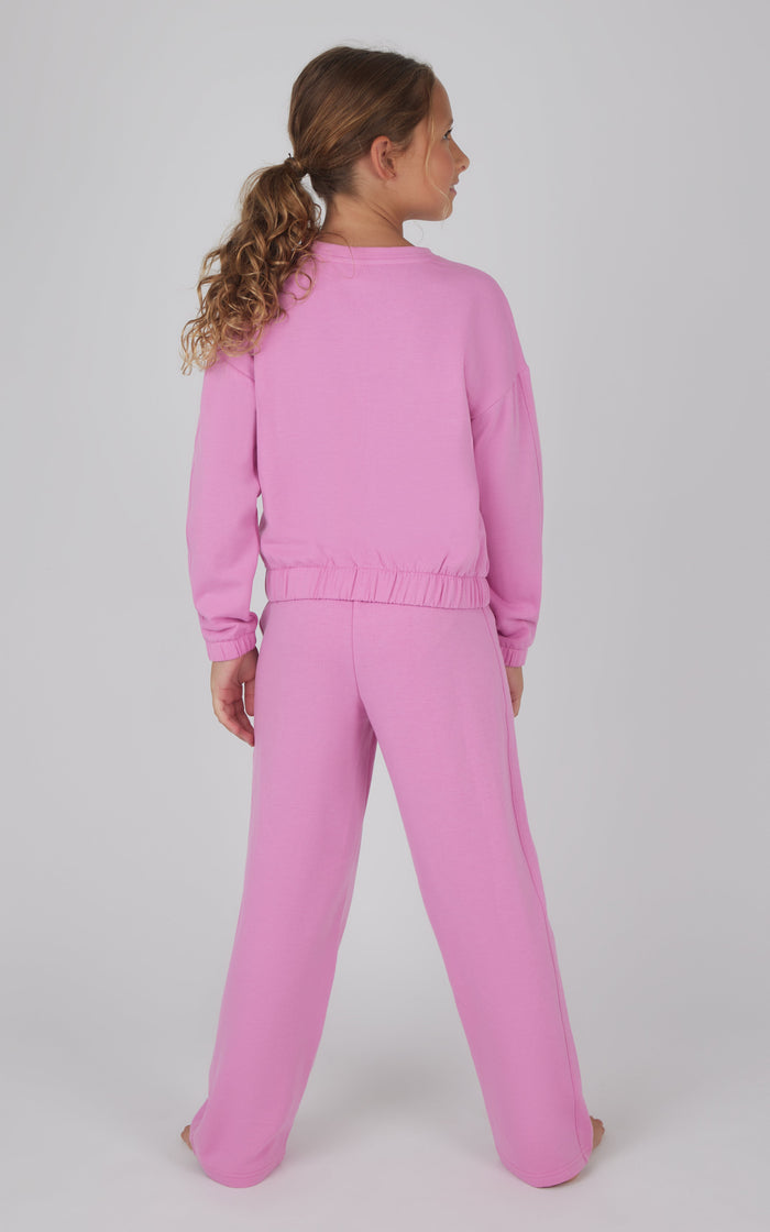 Girls 2 PC Terry Brushed Pullover and Pant Set - 90 Degree by Reflex