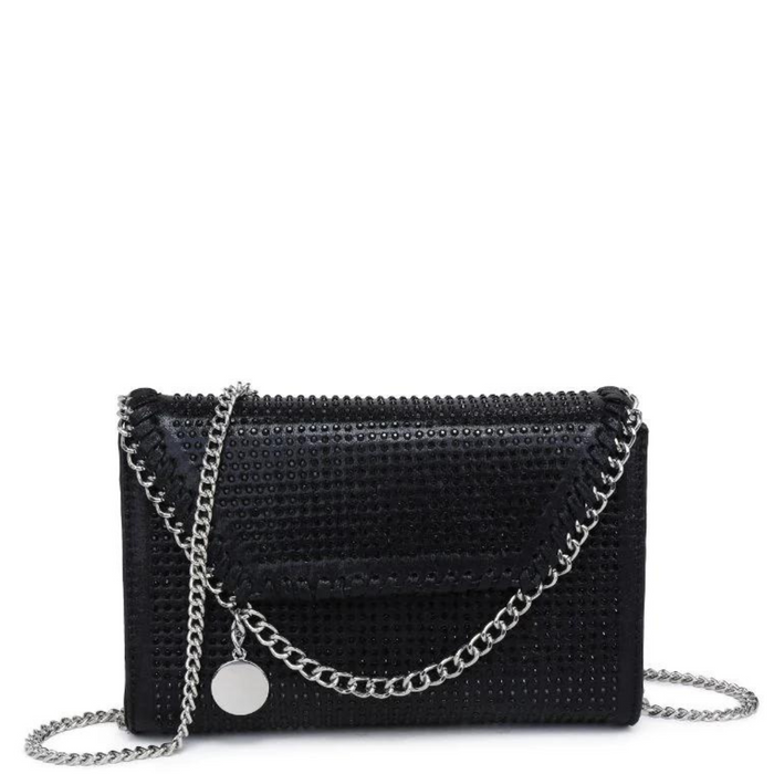 Urban Expressions Gloria Crossbody handbag with adjustable strap and stylish design, showcasing its sleek exterior and versatile style.