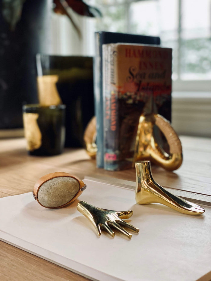 Carl Aubock Hand Paperweight in Brass by Carl Aubock Home Accessories New Misc. 3.5" L x 2.25" W x .5" H / Brass / Brass