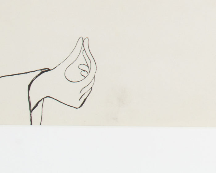 Harry Hilson 1960 Ink Drawing of Two Figures