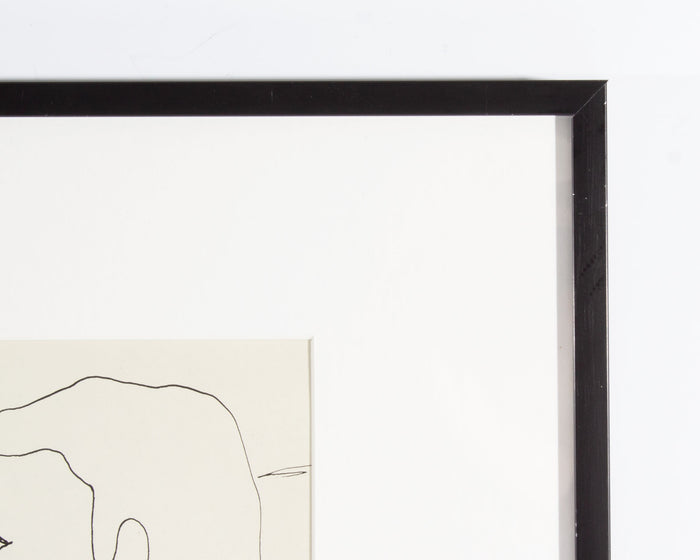 Harry Hilson 1960 Ink Drawing of Two Figures