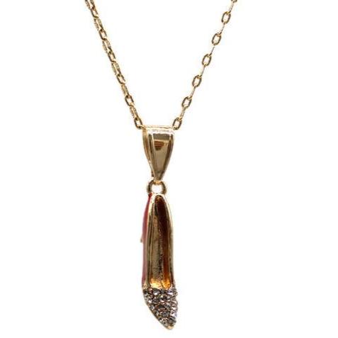 High Heels Shoes Pendant with Necklace (24K Gold Filled)