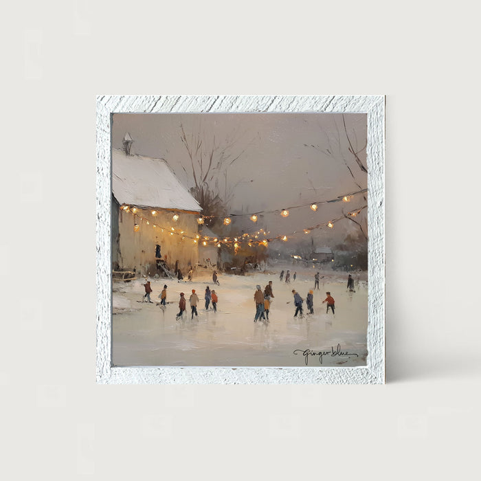 Ice Skating at the Farm - Framed Art