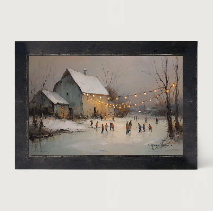 Ice Skating at the Farm - Framed Art