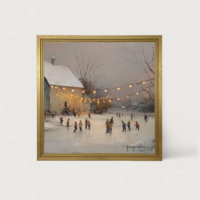 Ice Skating at the Farm - Framed Art
