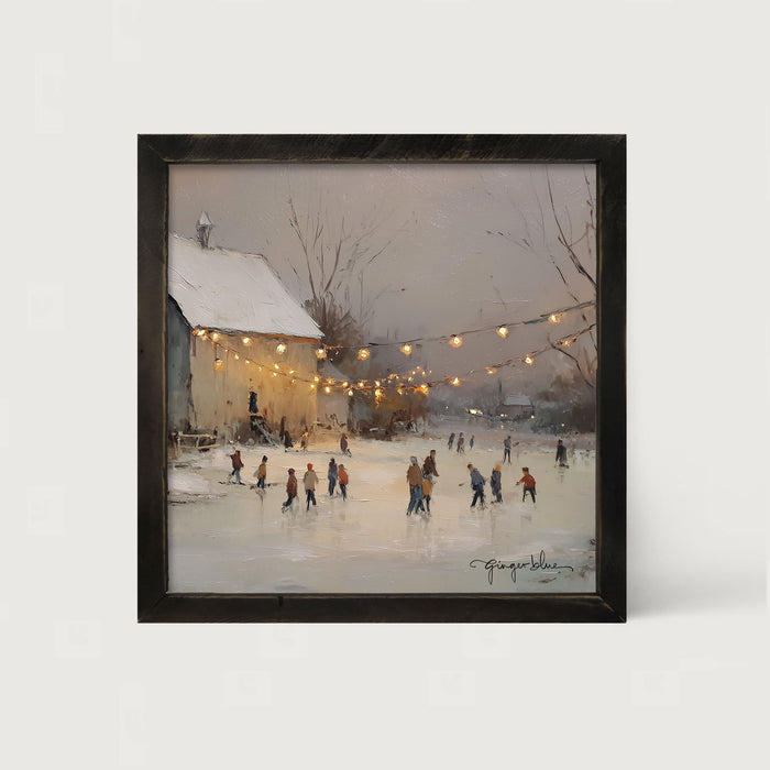 Ice Skating at the Farm - Framed Art