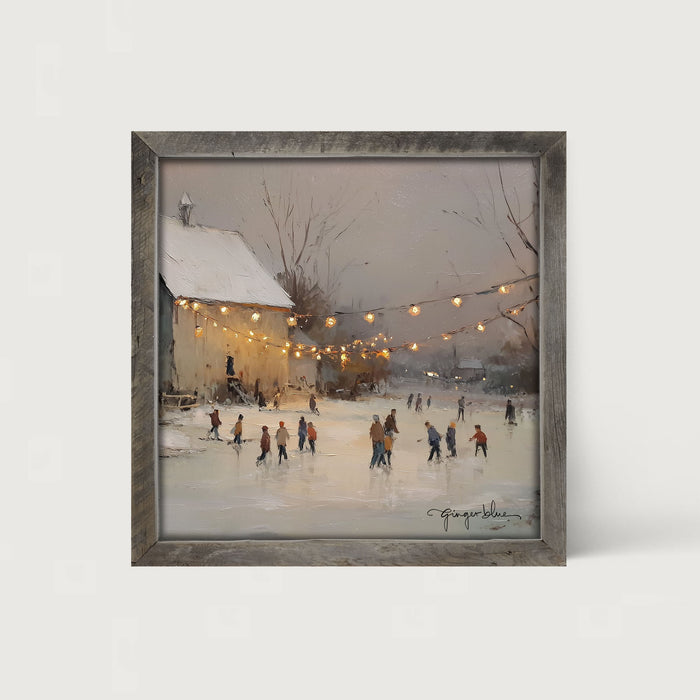 Ice Skating at the Farm - Framed Art