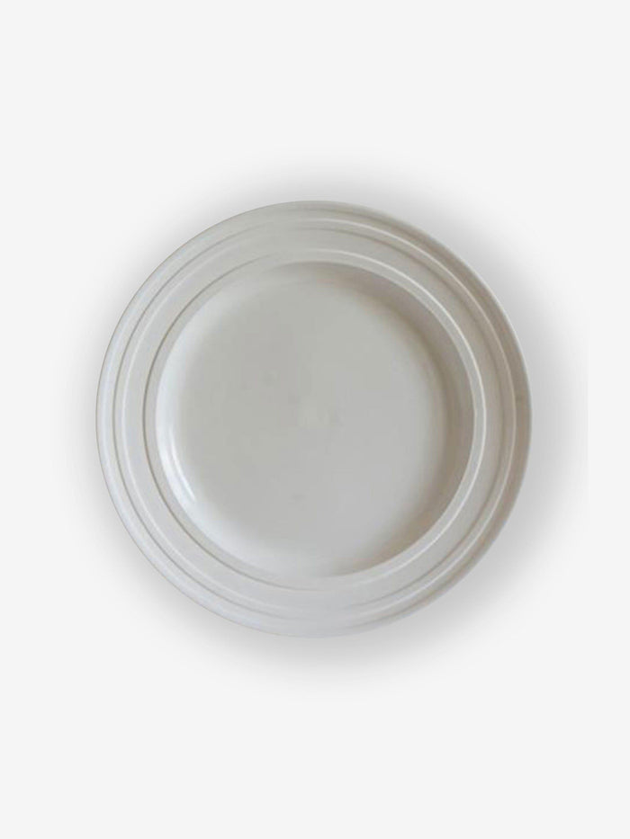John Julian Impressed Line Dinner Plate by John Julian Tabletop New Dinnerware 10.6" Diameter / White / Porcelain