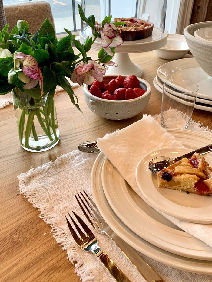 John Julian Impressed Line Dinner Plate by John Julian Tabletop New Dinnerware 10.6" Diameter / White / Porcelain