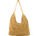 Intricate Straw Weave Large Shoulder Bag