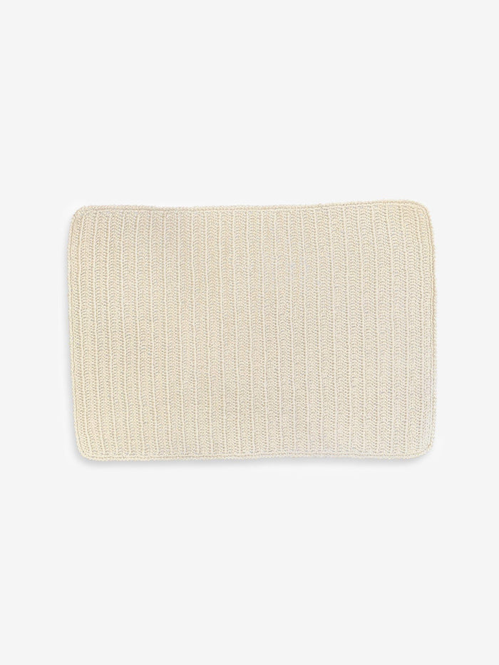 Fiorira Un Giardino Italian Linen Hand Knit Placemat in Ivory by Fiorira un Giradino Tabletop New Napkins and Tableclothes