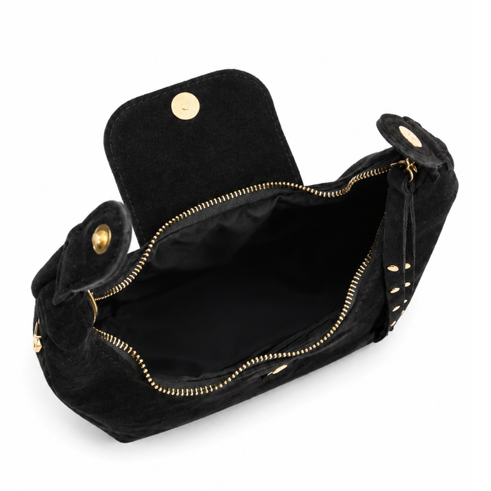 Jade Suede Top Handle Bag