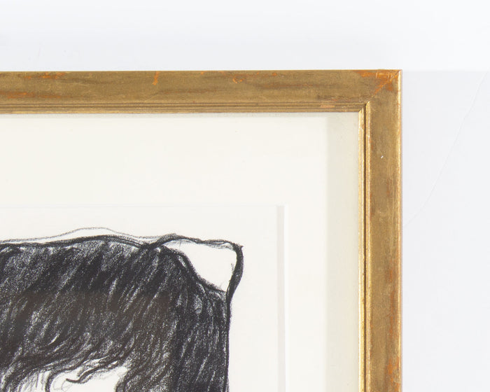 James L. Bruch 1968 “Once upon a, Mirror Mirror?” Charcoal Drawing